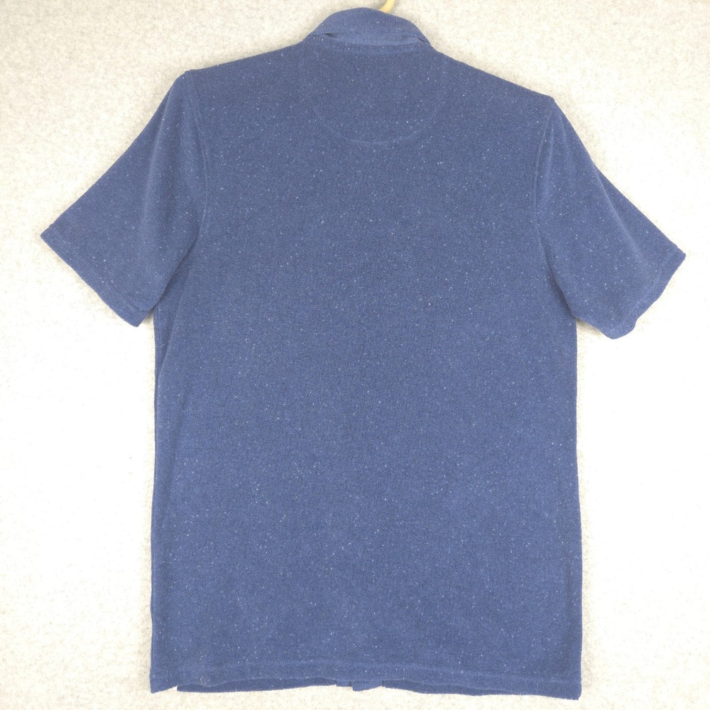 The Normal Brand Men's‎ Blue Speckled Knit Button Down Shirt Size S Short Sleeve - Picture 4 of 6